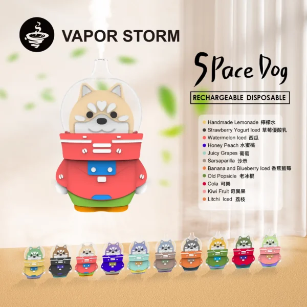 WPS图片1.webp VAPOR STORM 太空狗8000口拋棄式電子煙|星際萌趣造型・高容量續航配置・未來感霧化體驗